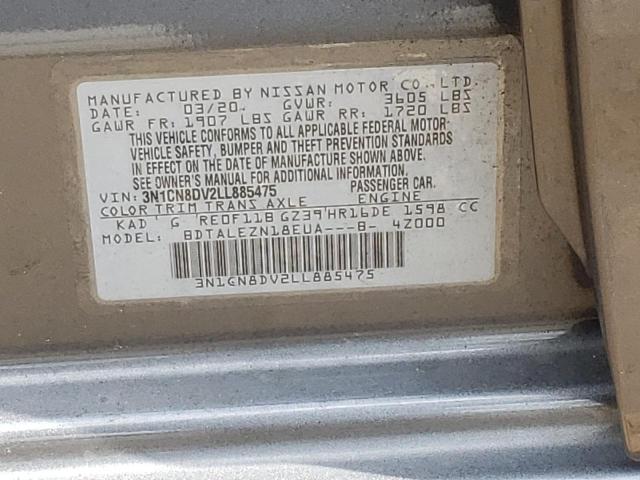 Photo 10 from auction – 2020 NISSAN VERSA S with VIN 3N1CN8DV2LL885475