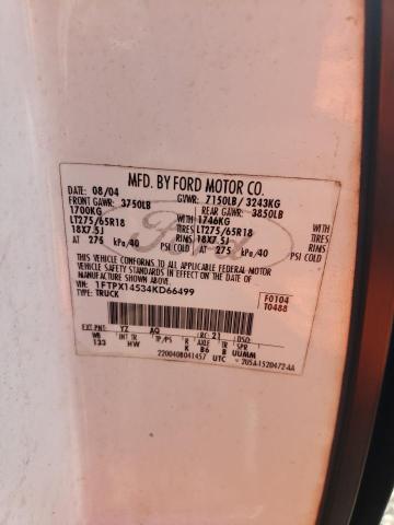 Photo 10 from auction – 2004 FORD F150 with VIN 1FTPX14534KD66499
