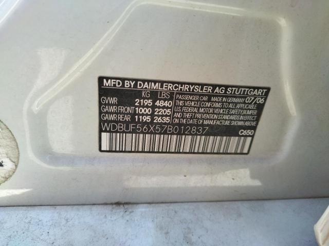 Photo 10 from auction – 2007 MERCEDES-BENZ E 350 with VIN WDBUF56X57B012837