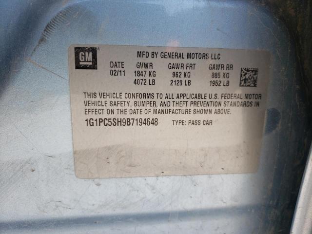 Photo 10 from auction – 2011 CHEVROLET CRUZE LS with VIN 1G1PC5SH9B7194648