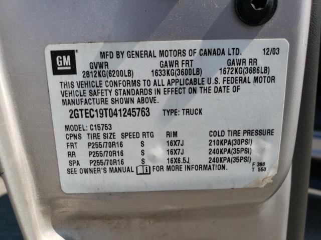 Photo 10 from auction – 2004 GMC NEW SIERRA with VIN 2GTEC19T041245763