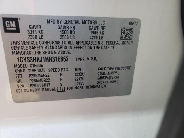 Photo 10 from auction – 2017 CADILLAC ESCALADE E with VIN 1GYS3HKJ1HR318862