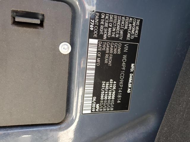 Photo 10 from auction – 2019 MERCEDES-BENZ SPRINTER 2 with VIN WD4PF1CD9KP141814