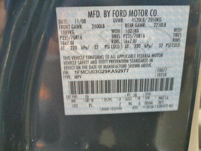 Photo 10 from auction – 2009 FORD ESCAPE XLT with VIN 1FMCU03G29KA92977