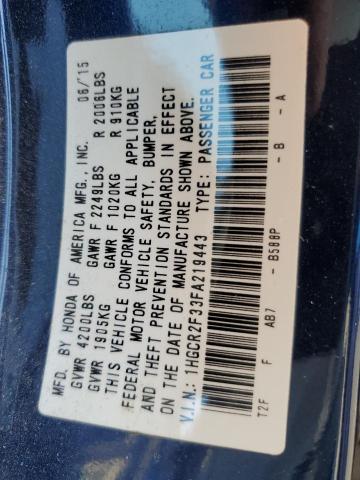 Photo 10 from auction – 2015 HONDA ACCORD LX with VIN 1HGCR2F33FA219443