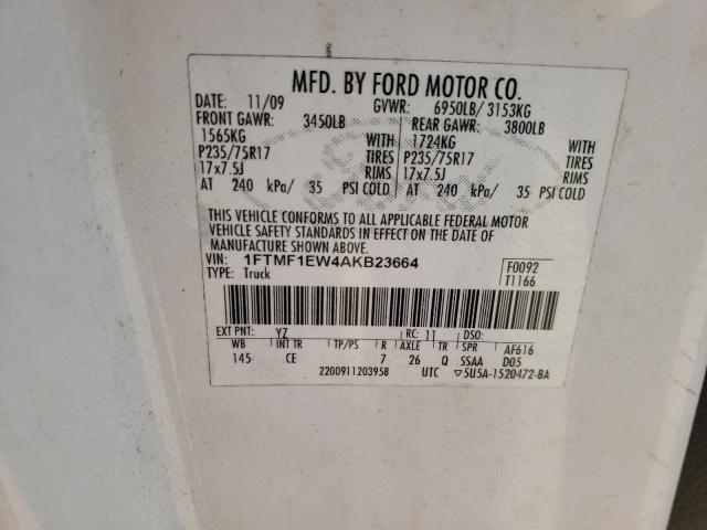 Photo 10 from auction – 2010 FORD F150 with VIN 1FTMF1EW4AKB23664