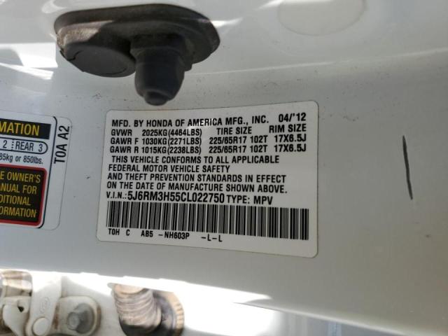 Photo 10 from auction – 2012 HONDA CR-V EX with VIN 5J6RM3H55CL022750
