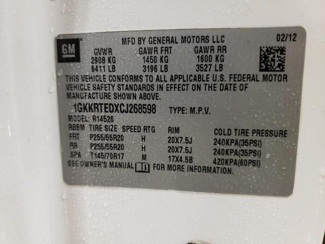 Photo 10 from auction – 2012 GMC ACADIA DEN with VIN 1GKKRTEDXCJ268598