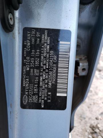 Photo 10 from auction – 2012 HYUNDAI ACCENT GLS with VIN KMHCU5AE1CU042159