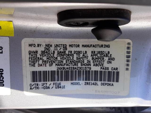 Photo 10 from auction – 2010 TOYOTA COROLLA BA with VIN 1NXBU4EE8AZ301579