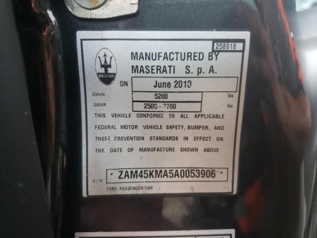 Photo 10 from auction – 2010 MASERATI GRANTURISM with VIN ZAM45KMA5A0053906
