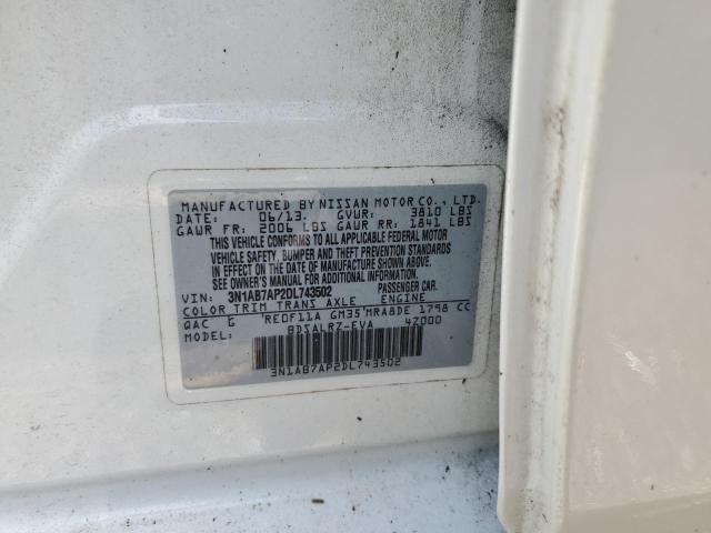 Photo 10 from auction – 2013 NISSAN SENTRA with VIN 3N1AB7AP2DL743502