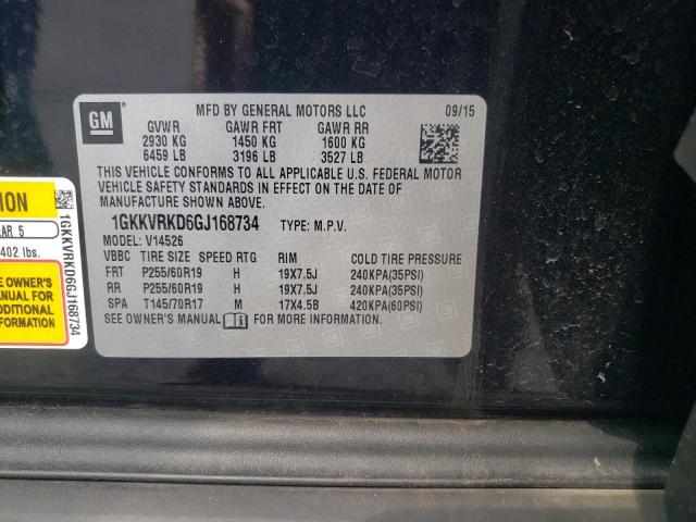 Photo 10 from auction – 2016 GMC ACADIA SLT with VIN 1GKKVRKD6GJ168734