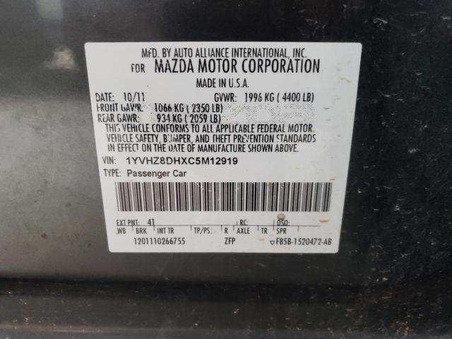 Photo 10 from auction – 2012 MAZDA 6 I with VIN 1YVHZ8DHXC5M12919