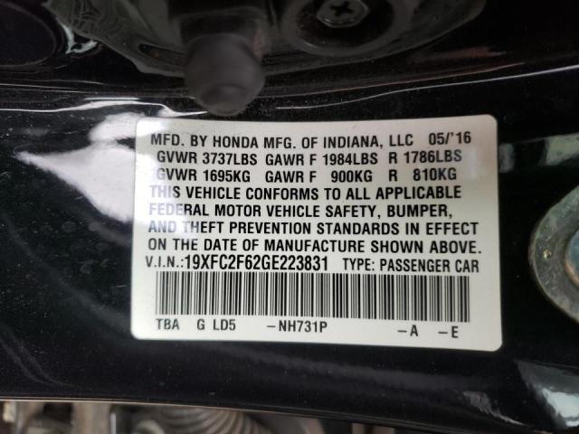 Photo 10 from auction – 2016 HONDA CIVIC LX with VIN 19XFC2F62GE223831