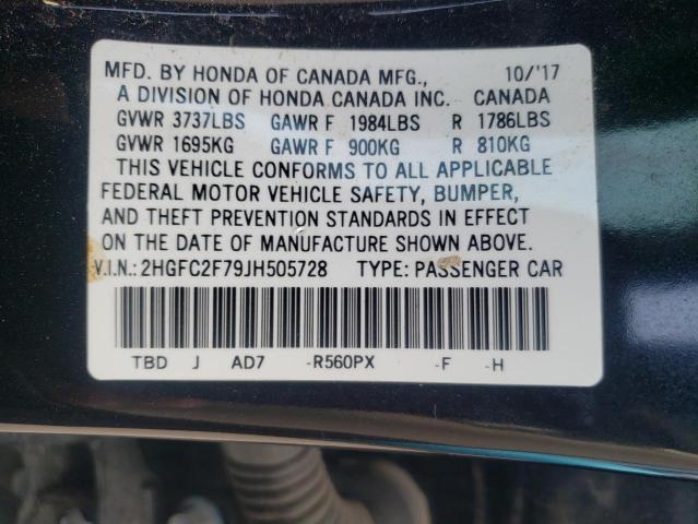Photo 10 from auction – 2018 HONDA CIVIC EX with VIN 2HGFC2F79JH505728