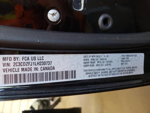 Photo 10 from auction – 2020 DODGE CHALLENGER with VIN 2C3CDZFJ1LH230737