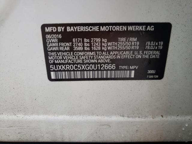 Photo 10 from auction – 2016 BMW X5 XDRIVE3 with VIN 5UXKR0C5XG0U12666