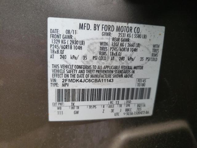 Photo 10 from auction – 2012 FORD EDGE SEL with VIN 2FMDK4JC6CBA11143