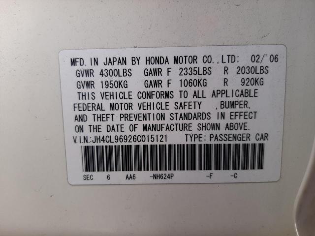 Photo 10 from auction – 2006 ACURA TSX with VIN JH4CL96926C015121