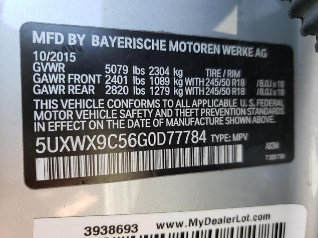 Photo 10 from auction – 2016 BMW X3 XDRIVE2 with VIN 5UXWX9C56G0D77784