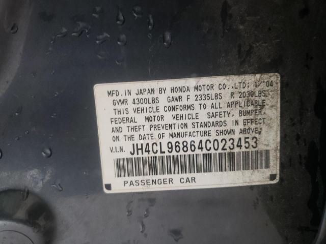 Photo 10 from auction – 2004 ACURA TSX with VIN JH4CL96864C023453