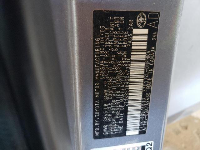 Photo 10 from auction – 2005 TOYOTA COROLLA MA with VIN 2T1KR32E45C473910