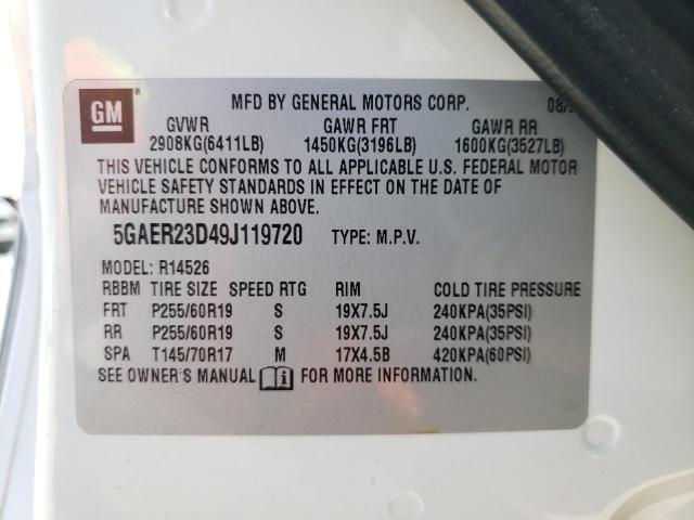 Photo 10 from auction – 2009 BUICK ENCLAVE CX with VIN 5GAER23D49J119720