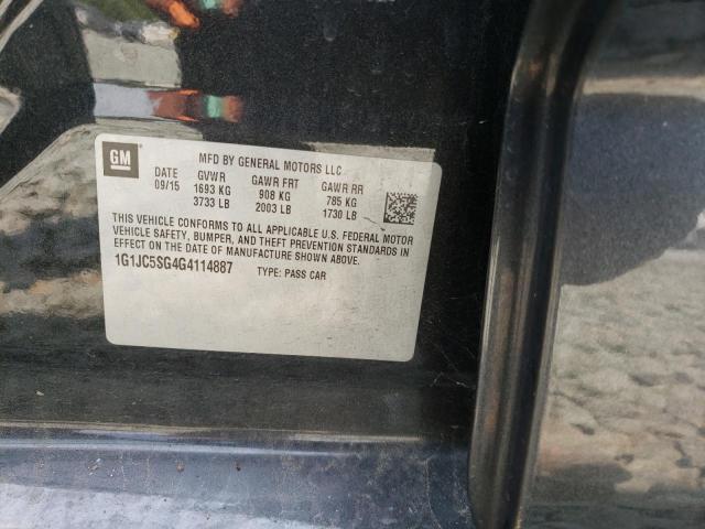 Photo 10 from auction – 2016 CHEVROLET SONIC LT with VIN 1G1JC5SG4G4114887