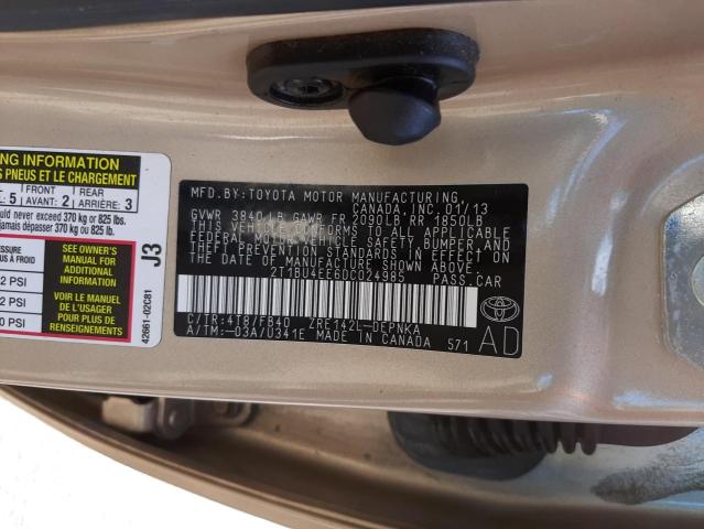 Photo 10 from auction – 2013 TOYOTA COROLLA S with VIN 2T1BU4EE6DC024985