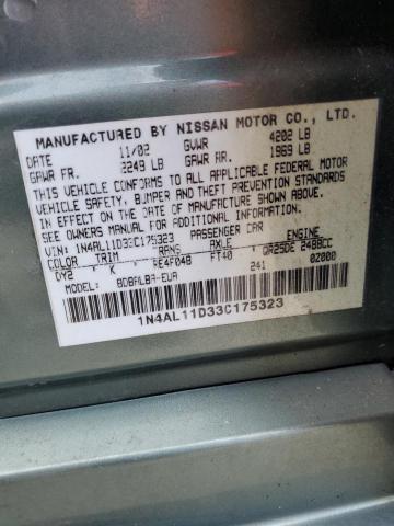 Photo 10 from auction – 2003 NISSAN ALTIMA BAS with VIN 1N4AL11D33C175323