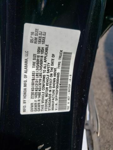 Photo 10 from auction – 2017 HONDA RIDGELINE with VIN 5FPYK3F50HB004605