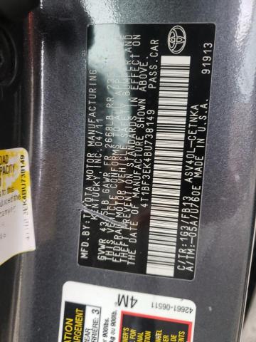 Photo 10 from auction – 2011 TOYOTA CAMRY BASE with VIN 4T1BF3EK4BU738149