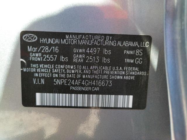 Photo 10 from auction – 2016 HYUNDAI SONATA SE with VIN 5NPE24AF4GH416673