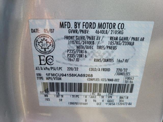 Photo 10 from auction – 2008 FORD ESCAPE LIM with VIN 1FMCU94158KA69268