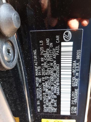 Photo 10 from auction – 2019 LEXUS ES 350 with VIN 58ABZ1B1XKU035963
