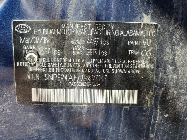Photo 10 from auction – 2018 HYUNDAI SONATA SE with VIN 5NPE24AF7JH697147