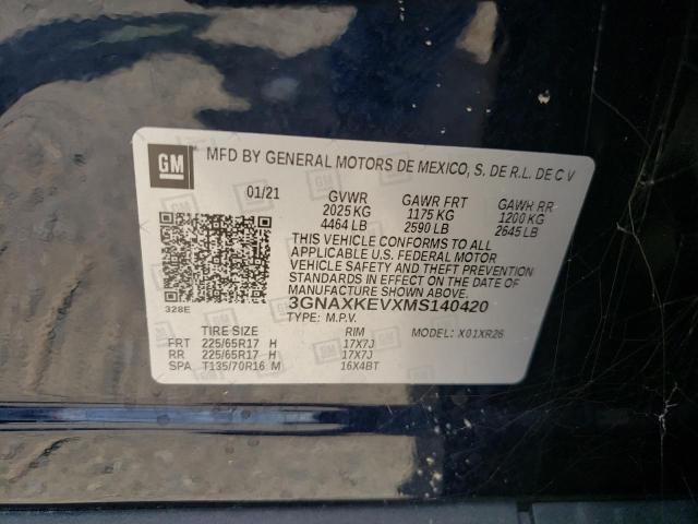 Photo 10 from auction – 2021 CHEVROLET EQUINOX LT with VIN 3GNAXKEVXMS140420
