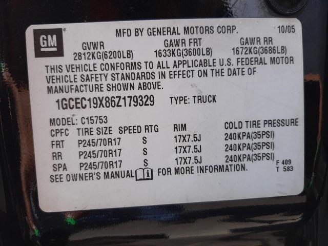 Photo 10 from auction – 2006 CHEVROLET SILVERADO with VIN 1GCEC19X86Z179329