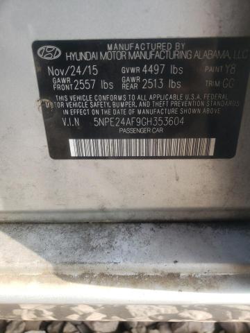 Photo 10 from auction – 2016 HYUNDAI SONATA SE with VIN 5NPE24AF9GH353604