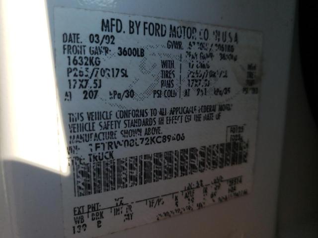 Photo 10 from auction – 2002 FORD F150 SUPER with VIN 1FTRW08L72KC89406