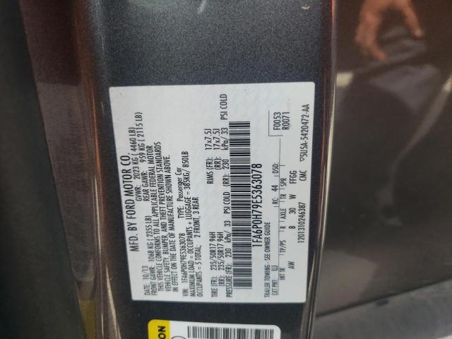 Photo 10 from auction – 2014 FORD FUSION SE with VIN 1FA6P0H79E5363078