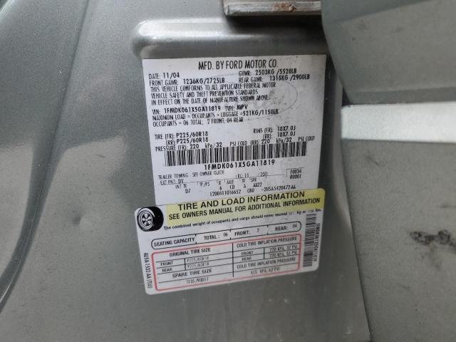 Photo 10 from auction – 2005 FORD FREESTYLE with VIN 1FMDK061X5GA11819