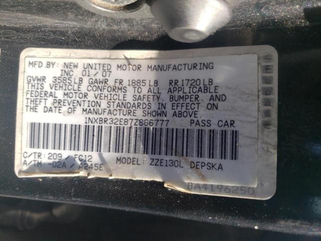 Photo 10 from auction – 2007 TOYOTA COROLLA CE with VIN 1NXBR32E87Z866777