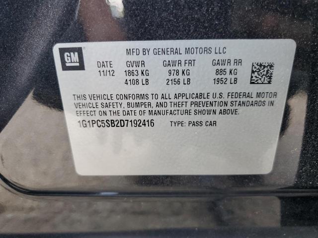 Photo 10 from auction – 2013 CHEVROLET CRUZE LT with VIN 1G1PC5SB2D7192416