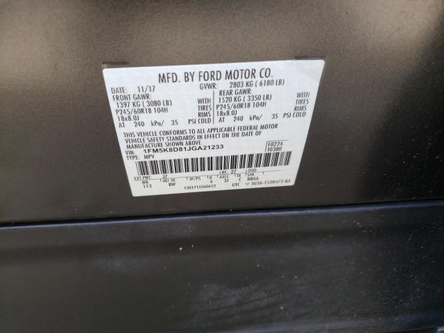 Photo 10 from auction – 2018 FORD EXPLORER X with VIN 1FM5K8D81JGA21233