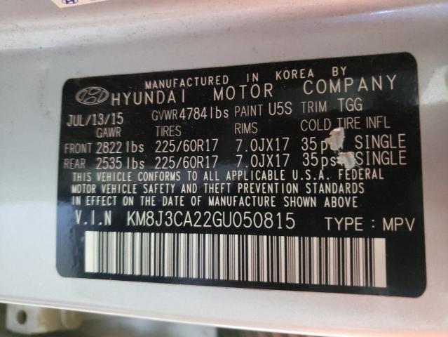 Photo 10 from auction – 2016 HYUNDAI TUCSON LIM with VIN KM8J3CA22GU050815
