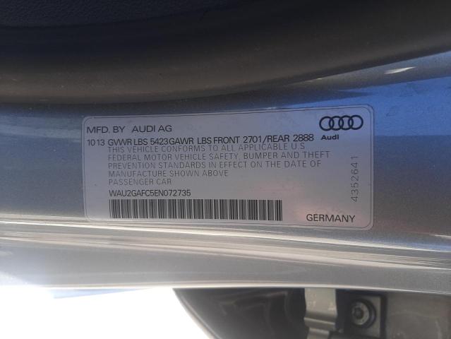 Photo 10 from auction – 2014 AUDI A7 PRESTIG with VIN WAU2GAFC5EN072735