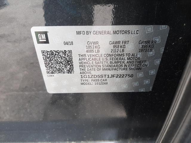 Photo 10 from auction – 2018 CHEVROLET MALIBU LT with VIN 1G1ZD5ST1JF222750