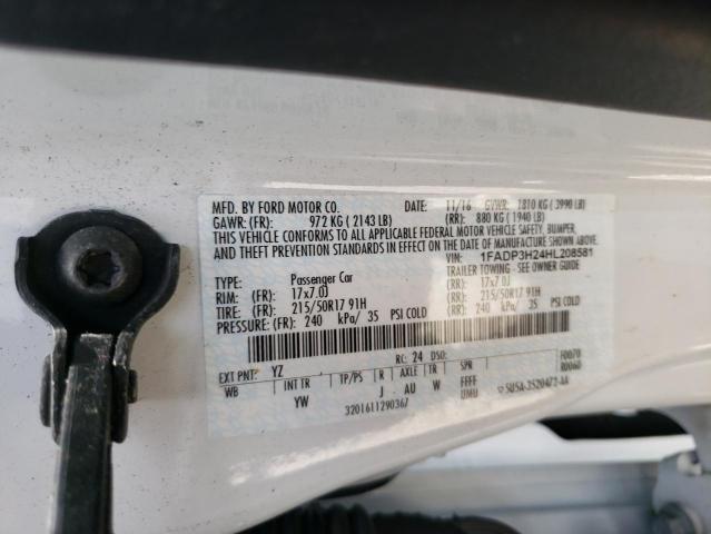 Photo 10 from auction – 2017 FORD FOCUS SEL with VIN 1FADP3H24HL208581
